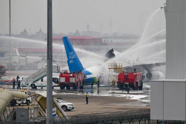 ACCIDENT: Tu-204 Freighter Burned During Push Back!