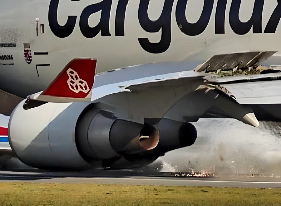 INCIDENT: Cargolux 747 Engine Pod Strike