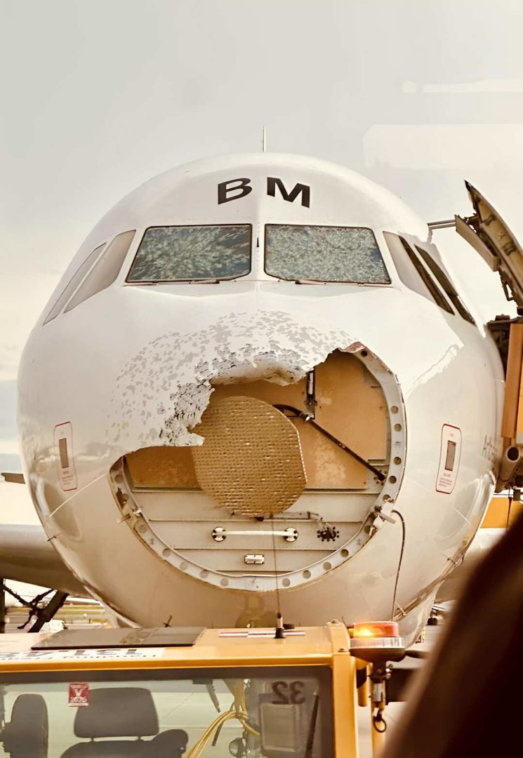 INCIDENT: A320 Pilots Land “Blind” After Hail Damage